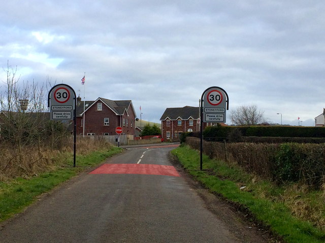 Entering Stoneyford on the Ballypitmave Road