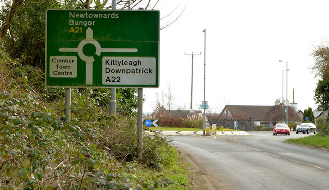 "Roundabout" sign, Comber bypass