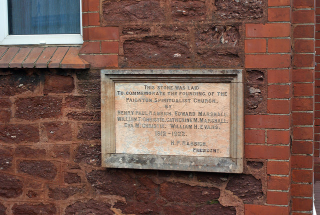 Paignton Spiritualist Church, Commemoration Stone