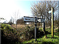 Roadsign & footpath sign off Deer Row