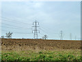 Power line across the fields