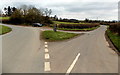 Grass triangle at a junction south of Ham, Gloucestershire