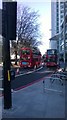 TQ2982 : Contraflow bus lane, Euston Road by Christopher Hilton