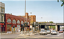 TQ3085 : Holloway Road, with entrance to London Underground station, 1993 by Ben Brooksbank