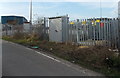 Electricity substation at the edge of railway sidings in Westbury