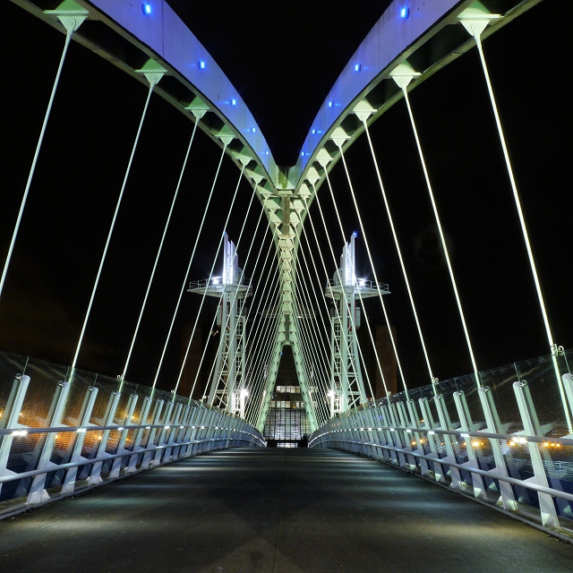 Coloured Lighting on the Lowry Bridge