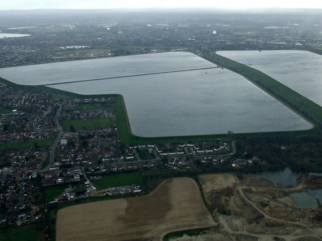 Staines Reservoirs from the air