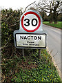 TM2139 : Nacton Village Name sign on Ipswich Road by Geographer