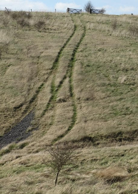 Slag heap track near Bolsover Woodhouse