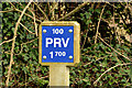 J4279 : "PRV" marker post, Whinney Hill near Holywood by Albert Bridge