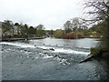 SK2268 : Weir on the River Wye by Humphrey Bolton