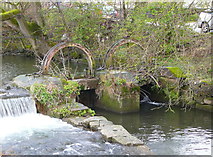 SK2268 : Sluice at the end of the weir on the River Wye by Humphrey Bolton