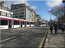NT2473 : Trams on Princes Street by M J Richardson