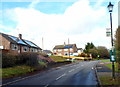 Combined lamppost and bus stop in Trellech