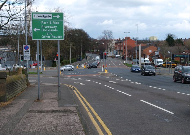 Junction at the bottom of Fishergate Hill