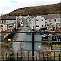 View NW from a former railway bridge in Cwmaman