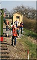 SK2406 : Statfold Barn Railway - handing over the token by Chris Allen