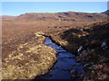 NH1988 : Looking upstream on continuation of Allt nan Clach Bana in Inverlael Forest by Ullapool by ian shiell