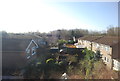 Back gardens seen from the railway line