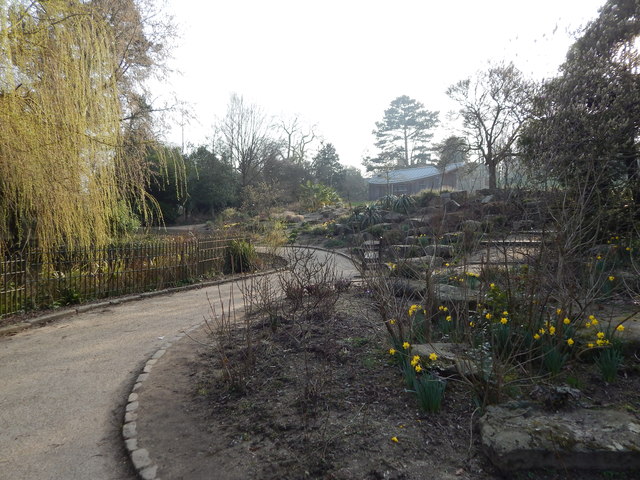 Path and rock garden in Christchurch Park