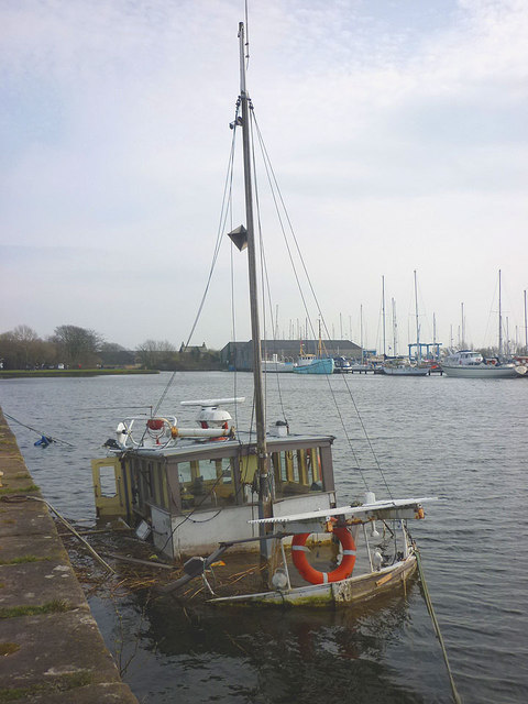 'Kiboko' sunk in Glasson Marina (2)