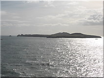 SM7025 : Ramsey Island from St. David's Head, Pembs by Jeremy Bolwell