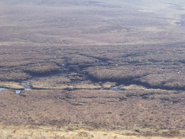 Peat haggs on Allt an Loin Bhain near Strathmulzie, Scottish Highlands