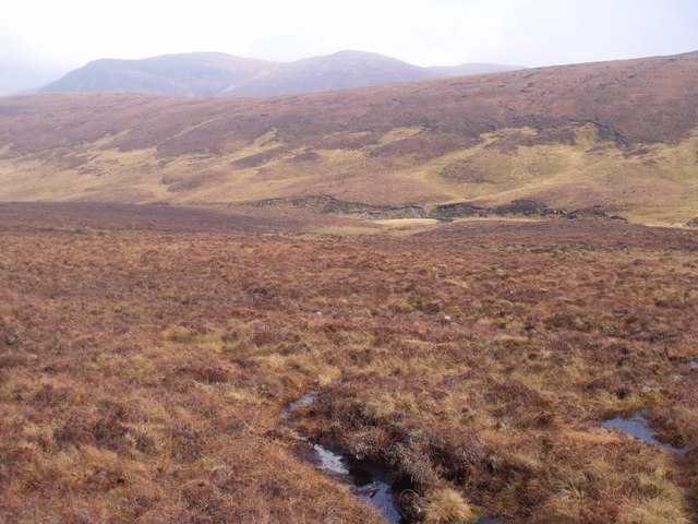 Looking down the eastern slopes of Meallan Odhar nan Glasa in Freevater Forest, Scottish Highlands