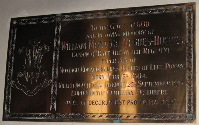 Memorial Plaque to Captain William Montagu Hughes~Hughes
