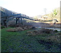 SO5414 : Welsh side of a Wye suspension footbridge  by Jaggery