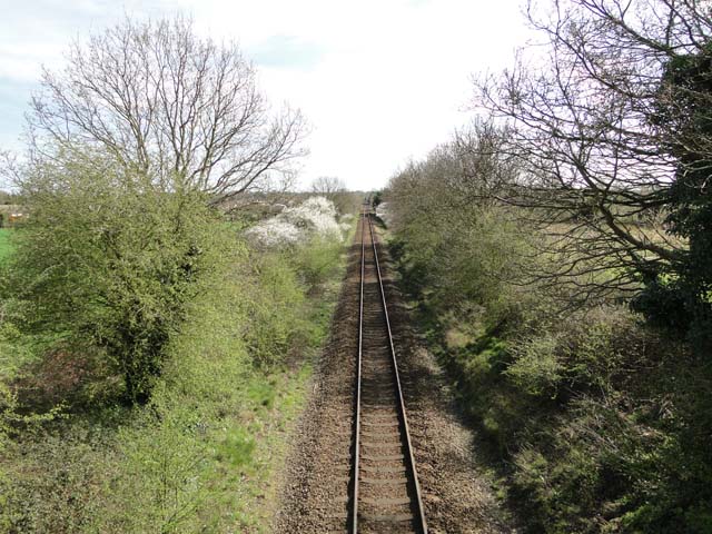 Railway line into North Walsham from a bridge