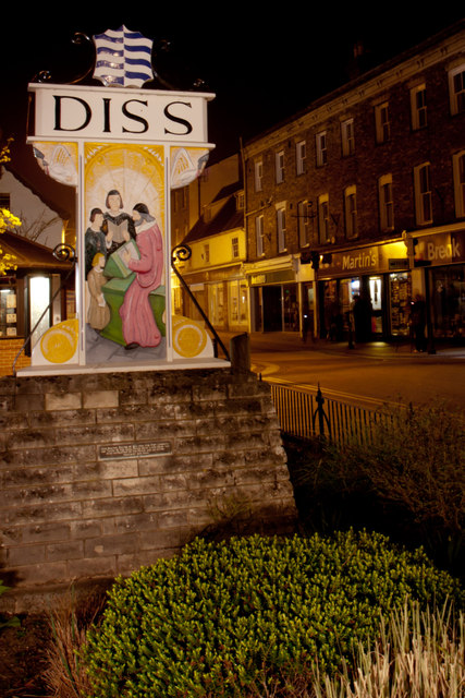 Diss town sign