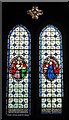 NY9371 : St. Giles Church, Chollerton - stained glass window by Mike Quinn