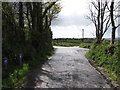 Approaching the crossroads from the direction of the covered reservoir