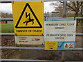 TQ6343 : Sign on Gate of Pembury Substation by Danny P Robinson
