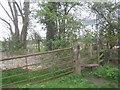 Stile at the beginning of the footpath to Croft Lane