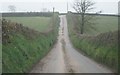 Lane approaching Riddistone Cross