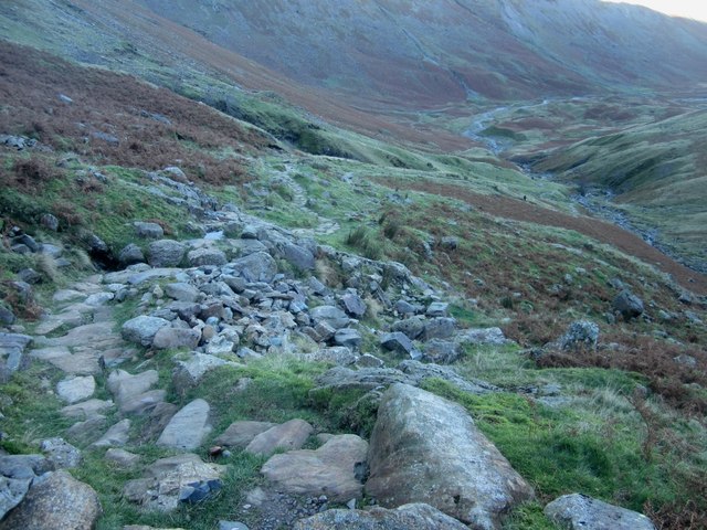 Pitched path above Rossett Gill