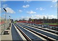 SK5638 : Preparing to lay rails on Wilford Toll Bridge by John Sutton
