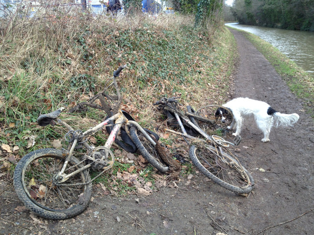 Abandoned bikes by the Grand Union Canal, Royal Leamington Spa