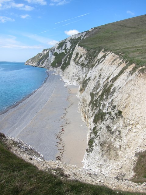 Cliff face below The Warren from the SW Coastal Path