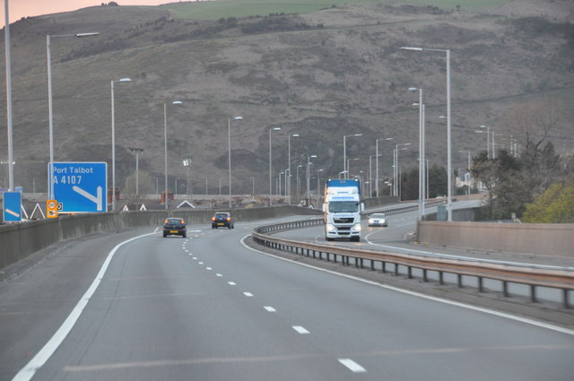 Neath Port Talbot M4 Motorway Lewis Clarke Geograph Britain