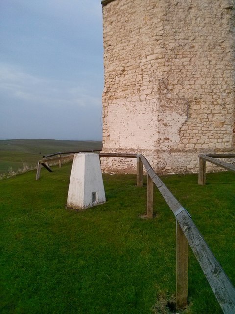 Trigpoint and base of tower