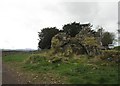 Scant ruins of old tower at Westhall Farm in South Lanarkshire