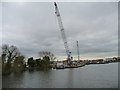 Crane on a pontoon, south bank, Wheatley Cut