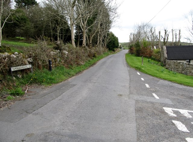 View east along Tamnaghbane Road from the junction with Mill Road