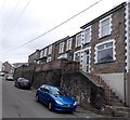 Houses set above street level, Rhiw Park Road, Abertillery