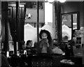 TQ2981 : Girl on a Phone (Black and White) by Neil Theasby