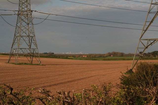 Between two rows of pylons