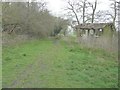 Derelict building beside a footpath